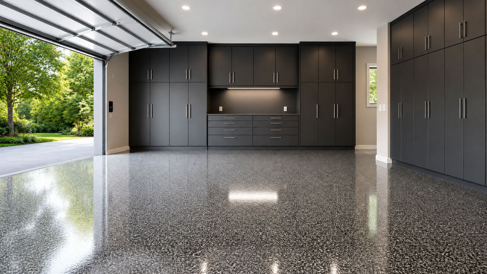 Eastern deciduous residential garage setting